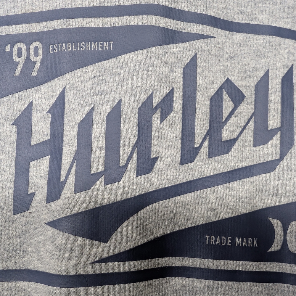 Hurley Blue and Gray Logo Tee